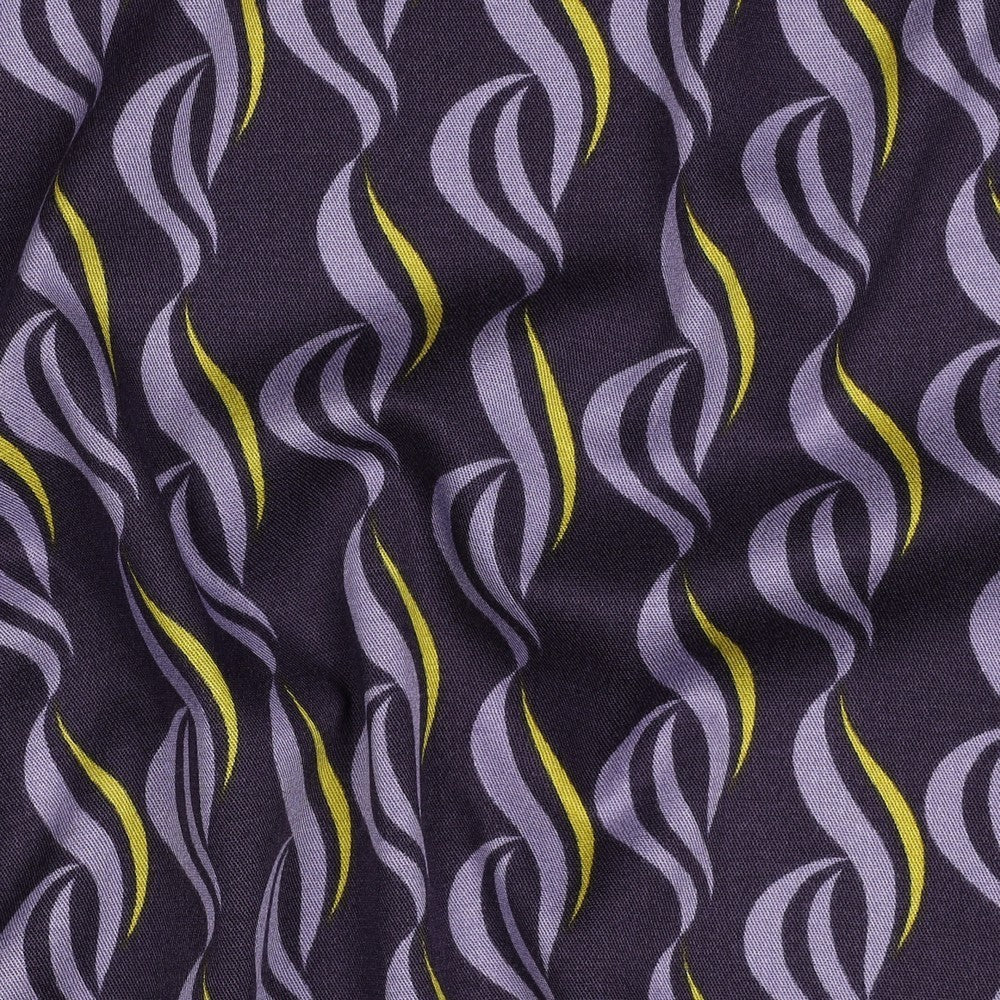Viskose Stretch Twill "Waves" - traube *Videovorstellung*