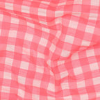 Baumwoll Seersucker Karos - neonpink