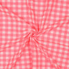 Baumwoll Seersucker Karos - neonpink