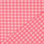 Baumwoll Seersucker Karos - neonpink