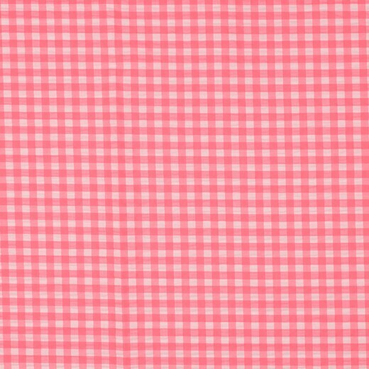 Baumwoll Seersucker Karos klein - neonpink