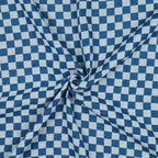 Musselin/Double Gauze "Schachbrett" - blau