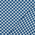 Musselin/Double Gauze "Schachbrett" - blau