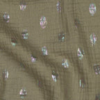 Musselin/Double Gauze "rainbow spots" - oliv