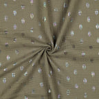 Musselin/Double Gauze "rainbow spots" - oliv