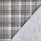Mantel-Steppstoff Karos - grau