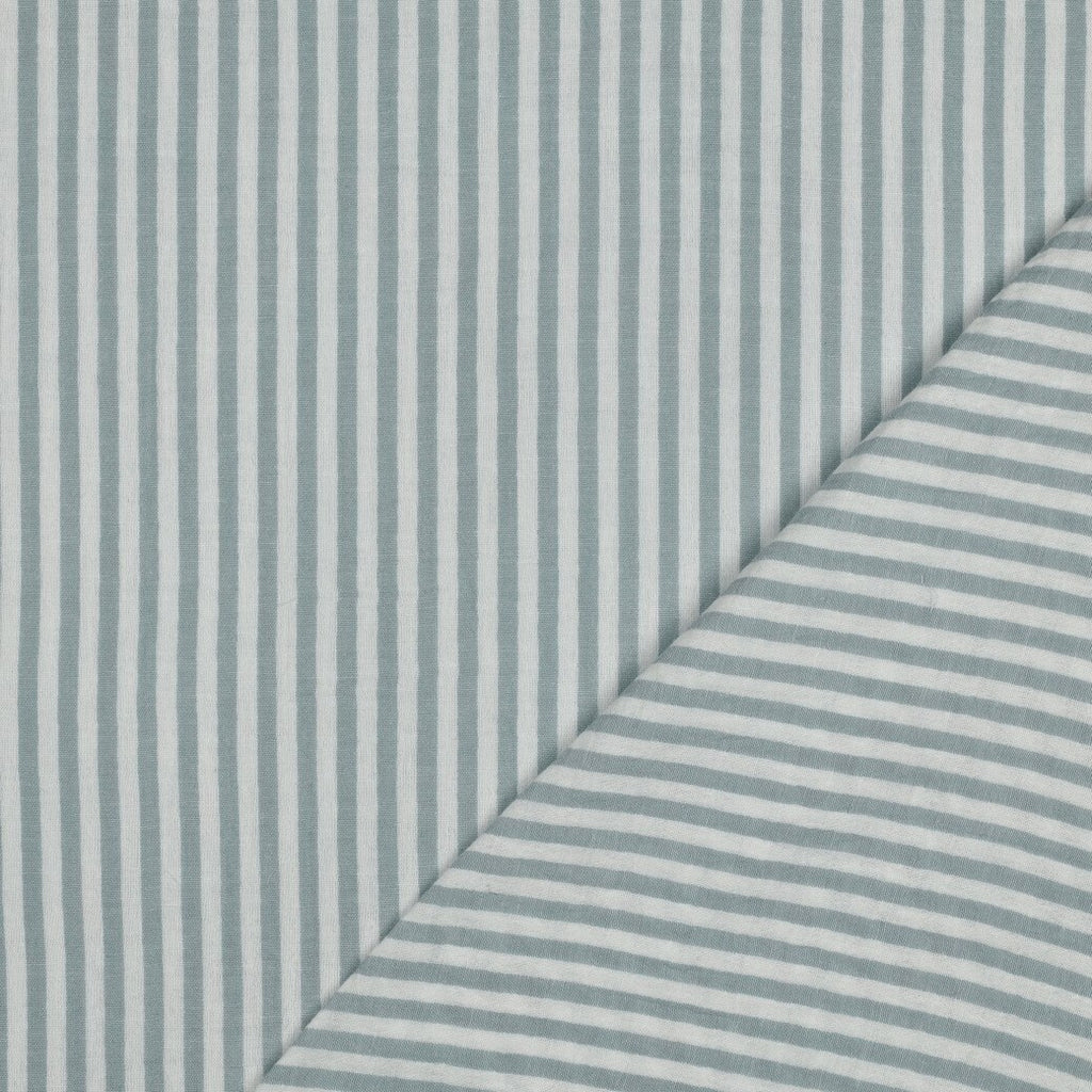 Musselin/Double feine Streifen - salbei