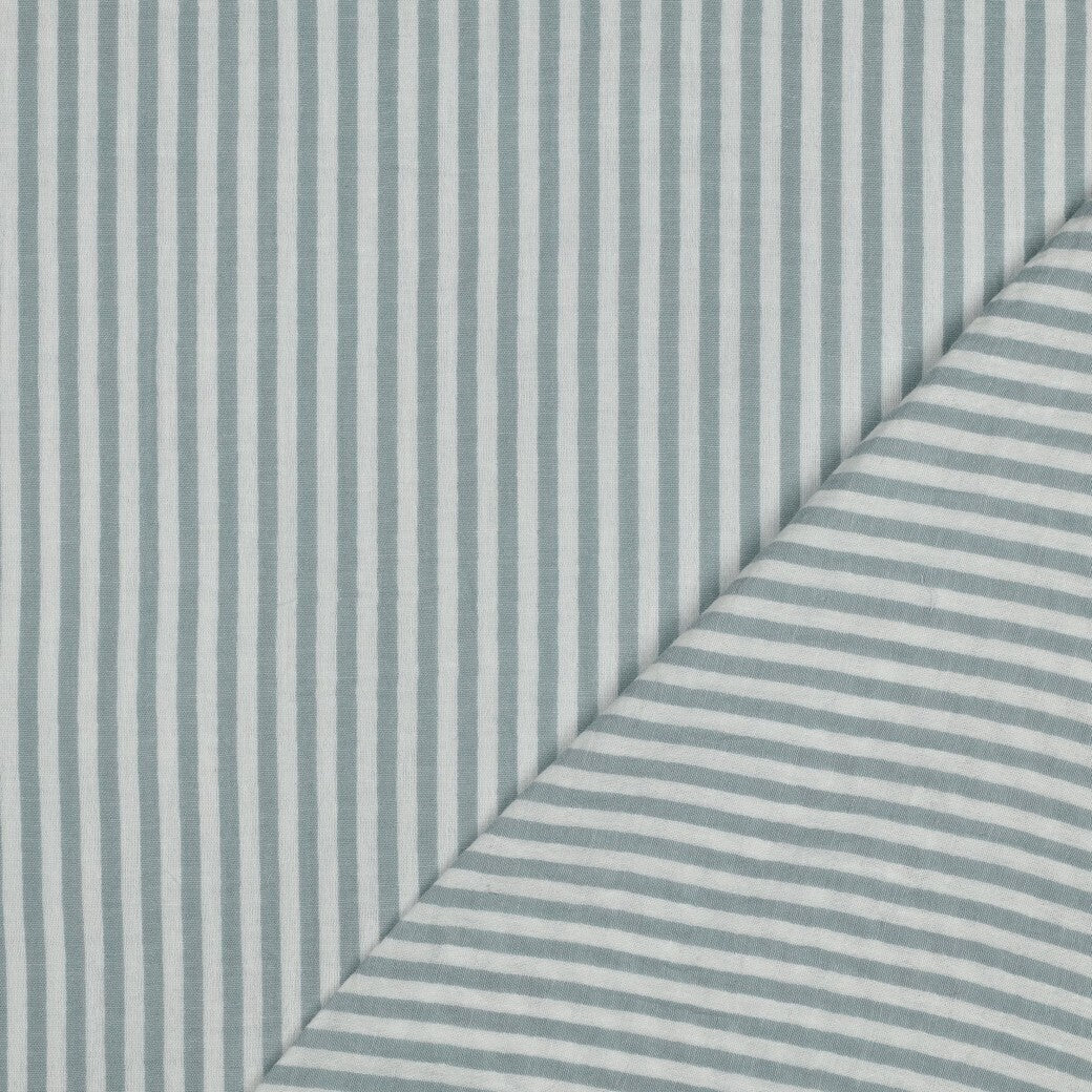 Musselin/Double feine Streifen - salbei