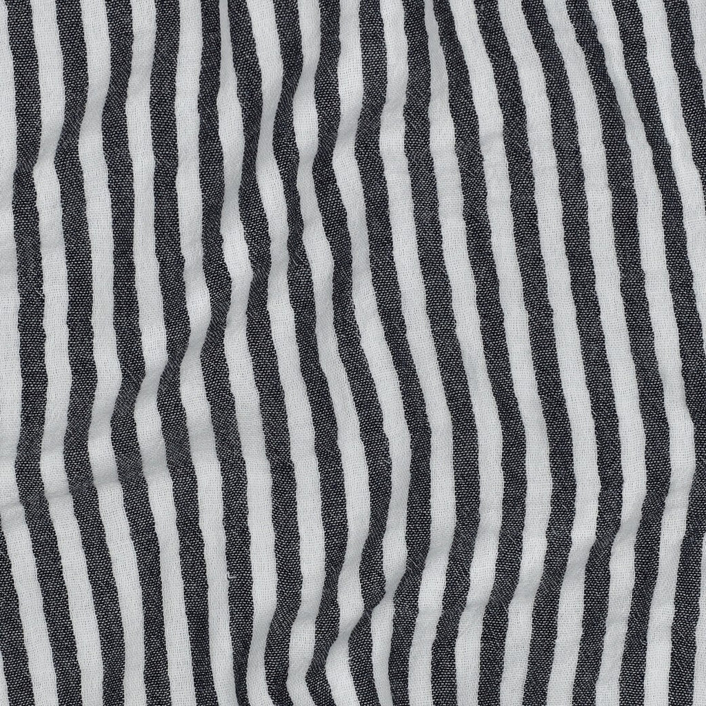 Musselin/Double feine Streifen - navy
