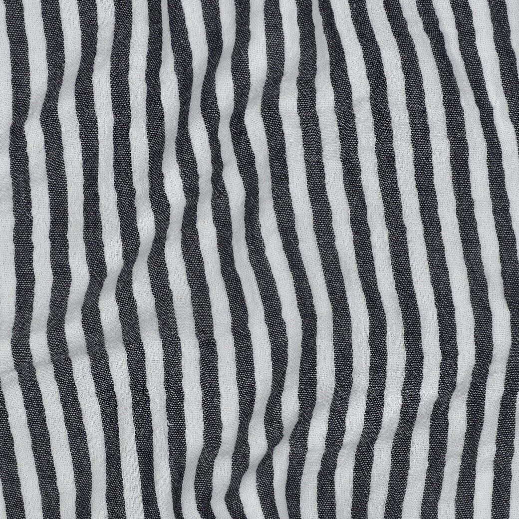 Musselin/Double feine Streifen - navy