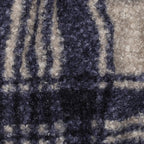 Bouclé - kariert blau/grau