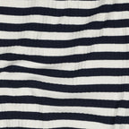 Baumwoll Rippjersey Streifen - navy/offwhite