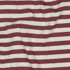 Baumwoll Rippjersey Streifen - old blush/offwhite