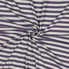 Baumwoll Rippjersey Streifen - grape/offwhite