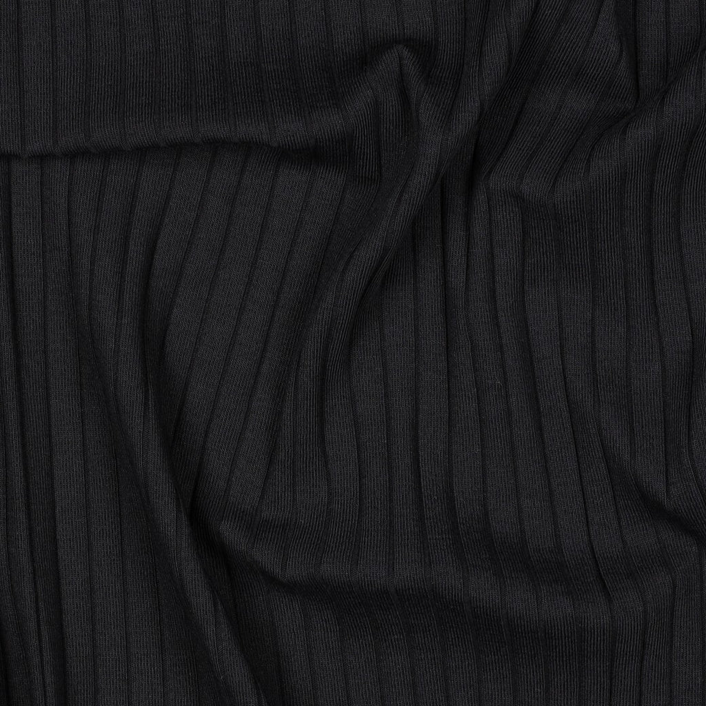 Rippjersey weich - schwarz