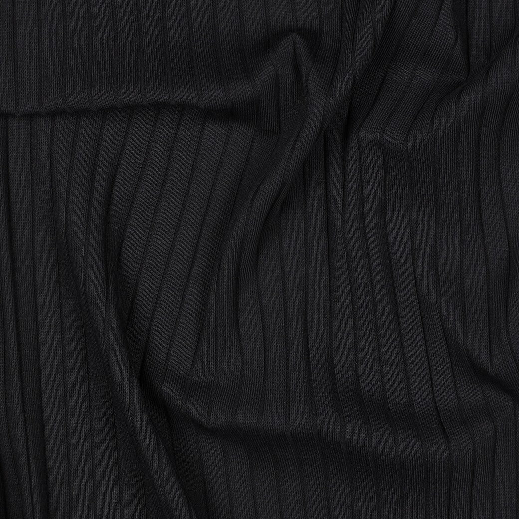 Rippjersey weich - schwarz