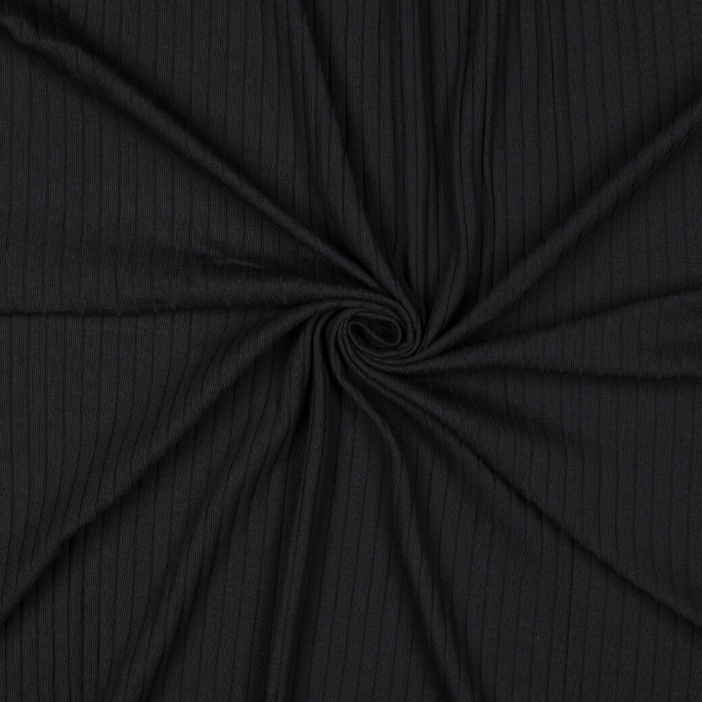Rippjersey weich - schwarz