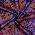 Baumwoll Satin Nerida Hansen - Lush Leaves purple *Videovorstellung*