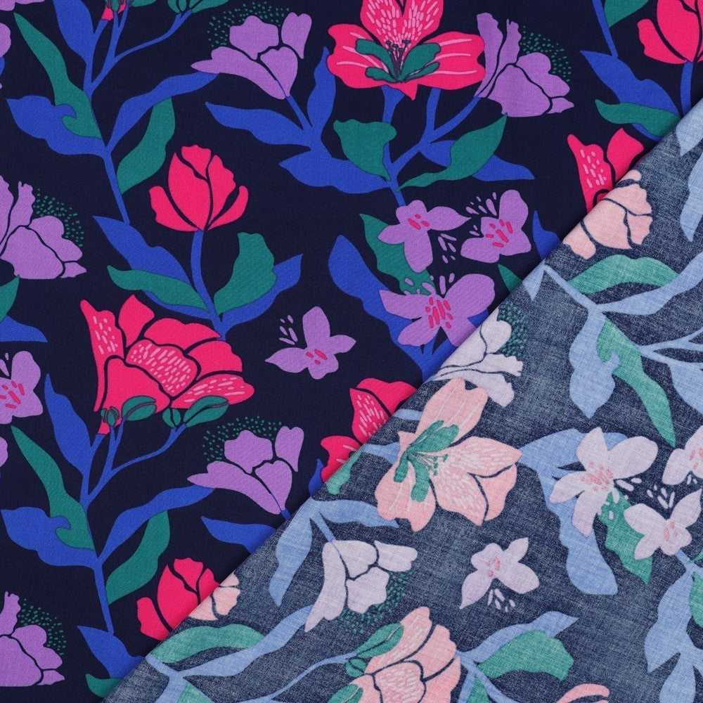 Viskose Nerida Hansen - Amira Floral dunkelblau *Videovorstellung*