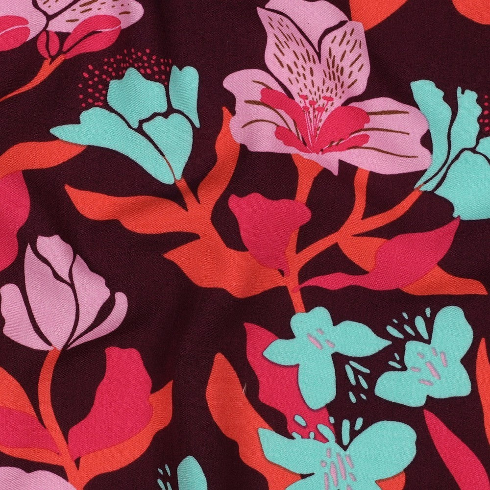 Viskose Nerida Hansen - Amira Floral bordeaux *Videovorstellung*