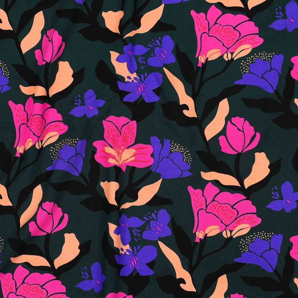Viskose Nerida Hansen - Amira Floral tannengrün *Videovorstellung*