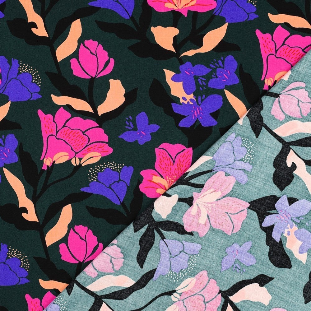 Viskose Nerida Hansen - Amira Floral tannengrün *Videovorstellung*