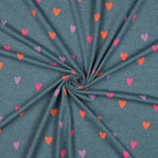 Jersey Herzen - smoke blue melange *Videovorstellung*