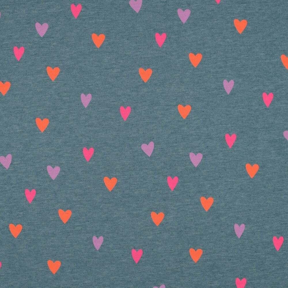 Jersey Herzen - smoke blue melange *Videovorstellung*