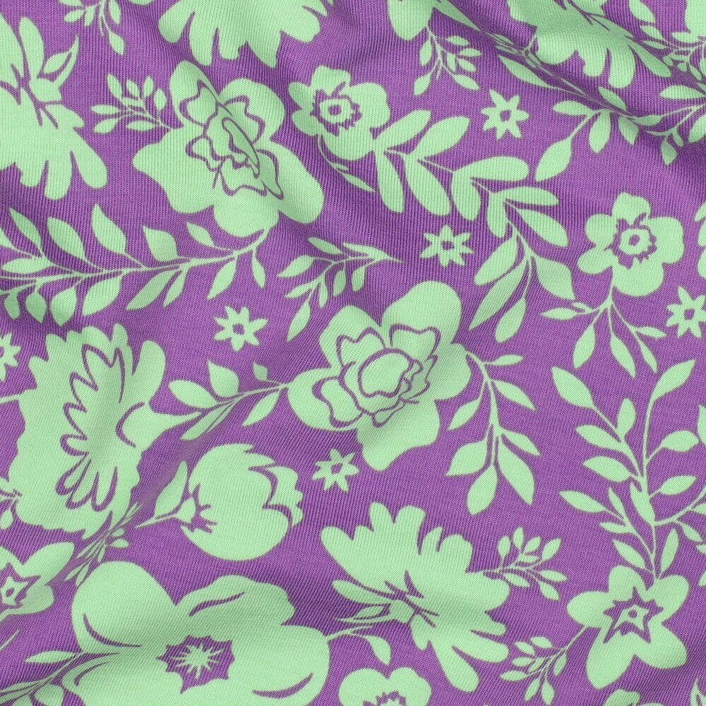 Jersey "Flowers" - lila/grün