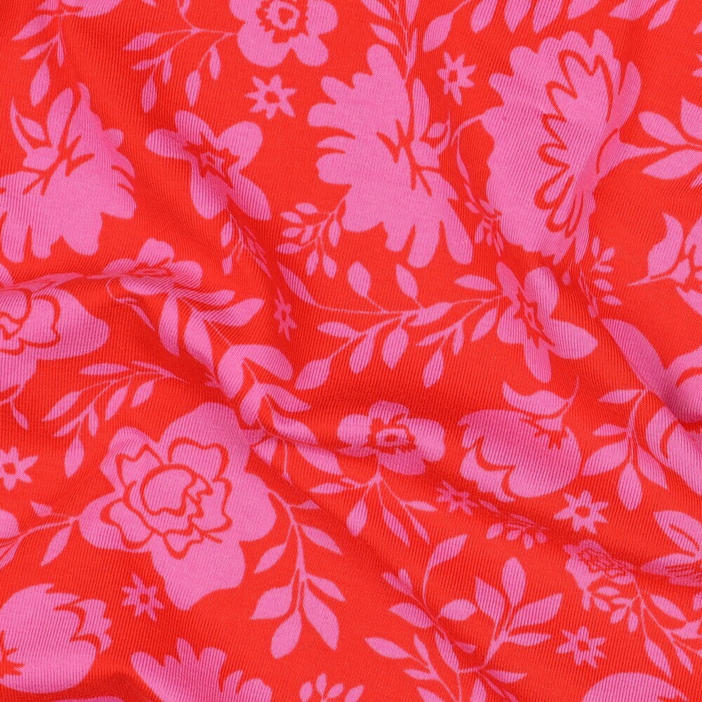 Jersey "Flowers" - rot/pink
