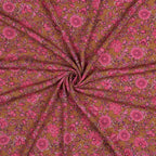 Viskose Stretch Popeline "Flowers" - ocker