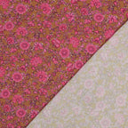 Viskose Stretch Popeline "Flowers" - ocker