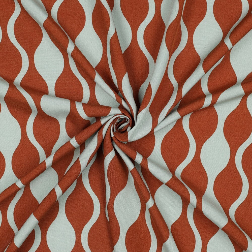 Viskose waves- mint/ocker (LENZING™ ECOVERO™)