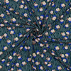 Viskose Foil "Flowers" - petrol