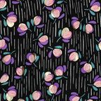 Viskose Foil "Flowers" - schwarz
