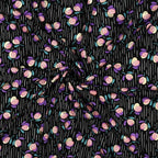 Viskose Foil "Flowers" - schwarz