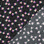 Viskose Foil "Flowers" - schwarz