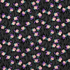 Viskose Foil "Flowers" - schwarz