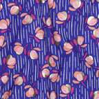 Viskose Foil "Flowers" - cobalt