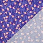 Viskose Foil "Flowers" - cobalt