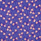 Viskose Foil "Flowers" - cobalt