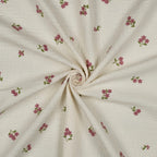 Musselin/Double Gauze Stickerei Blumen - natur