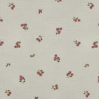 Musselin/Double Gauze Stickerei Blumen - natur