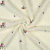 Teddystrick mit Blumen-Stickerei - ecru