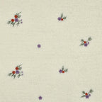 Teddystrick mit Blumen-Stickerei - ecru
