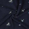 Teddystrick mit Blumen-Stickerei - navy