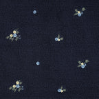 Teddystrick mit Blumen-Stickerei - navy
