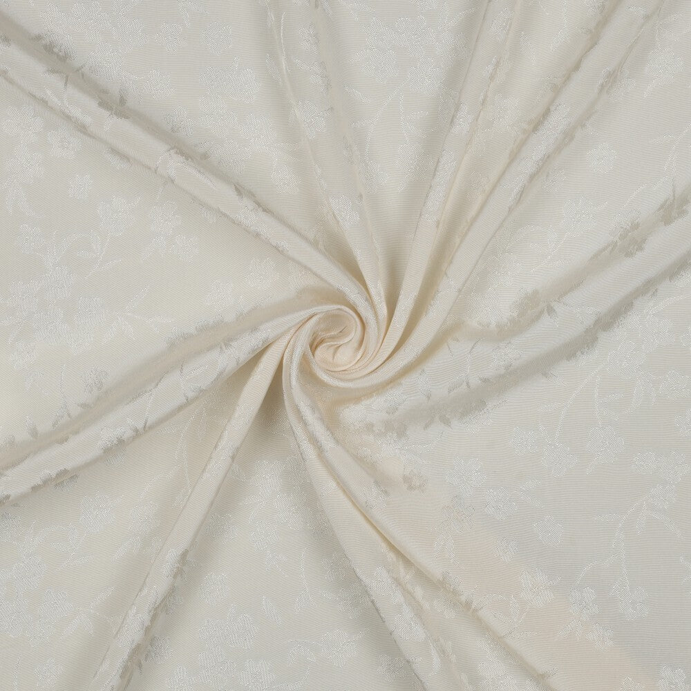 Viskose Jacquard - Blümchen ecru