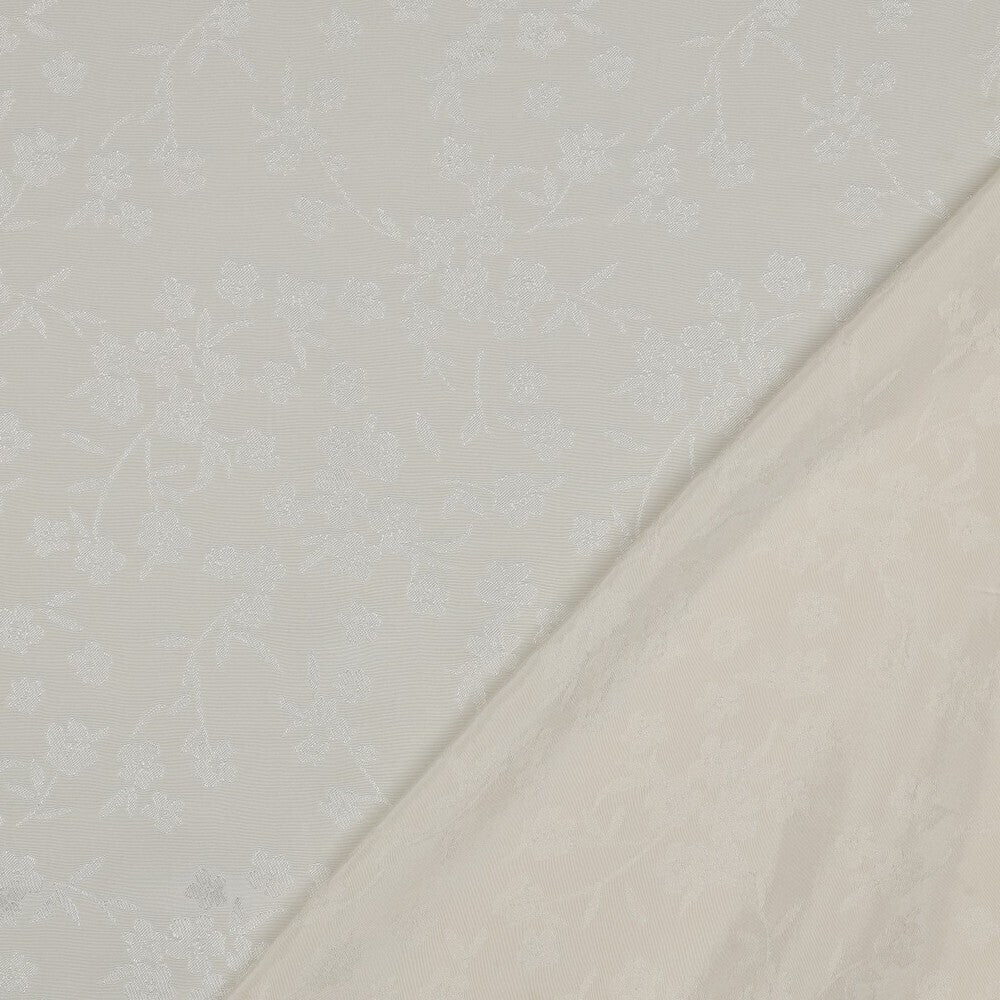Viskose Jacquard - Blümchen ecru