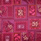 Baumwoll Satin "Patchwork" - bordeaux